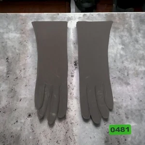 Guantes largos de gamuza marrón vintage Gimbel Brothers talla 6 1/2 forro de seda - Imagen 1 de 4