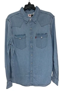Chemise homme Levis moyen denim perle snap western coupe standard manches longues neuve avec étiquette - Photo 1/6