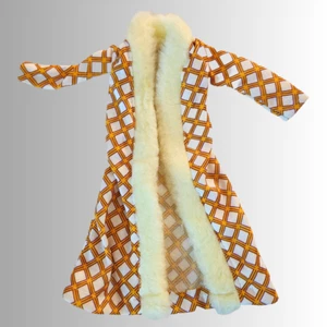 Vintage Marx/ Pedigree Sindy Doll 1977 Beige Coat/Robe With Fur Trim Rare! - Bild 1 von 6