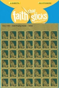 STICKER-GOLD PRAYING HANDS (6 SHEETS) (FAITH THAT STICKS) - Picture 1 of 1