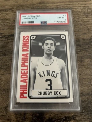 1980-81 TCMA CBA - Chubby Cox #1 (RC) PSA 8 - Image 1 of 2