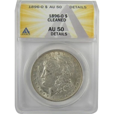 1896 O Morgan Dollar AU 50 Details ANACS Silver $1 Coin SKU:I18980 - Image 1 of 4