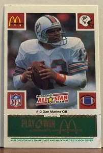 Dan Marino 1986 McDonalds All Star Team Rub Off F11 - Picture 1 of 1
