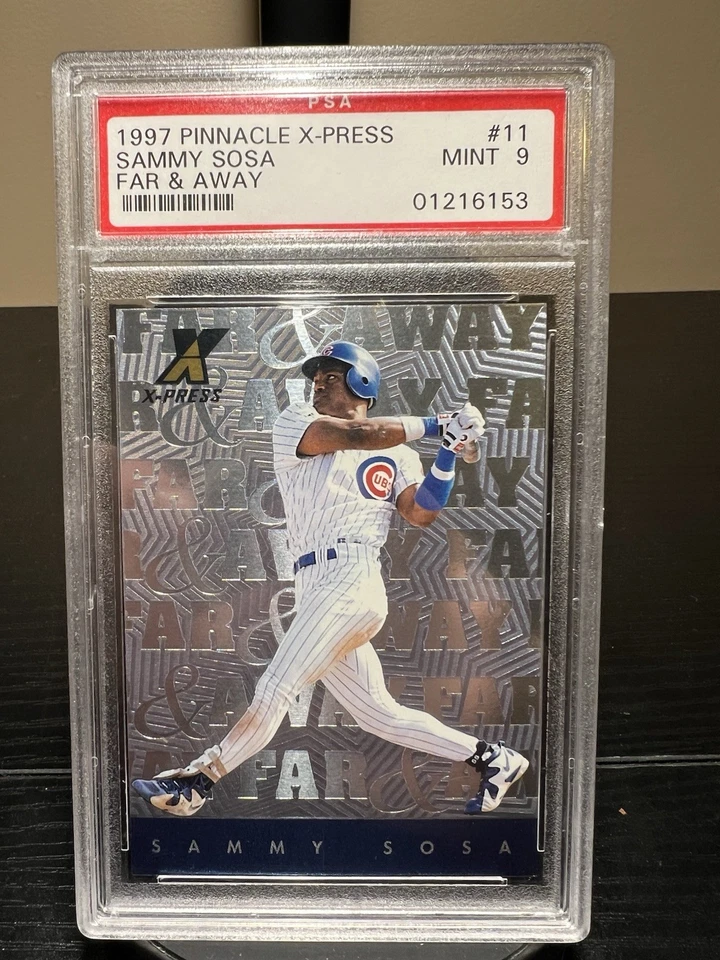 1997 Pinnacle X-Press Far & Away Sammy Sosa #11 PSA 9 完好 — 第 1/2 张图片
