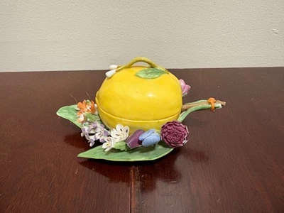 Caja de limón de porcelana incrustada floral Meissen siglo XVIII pieza rara Foto 1 de 4