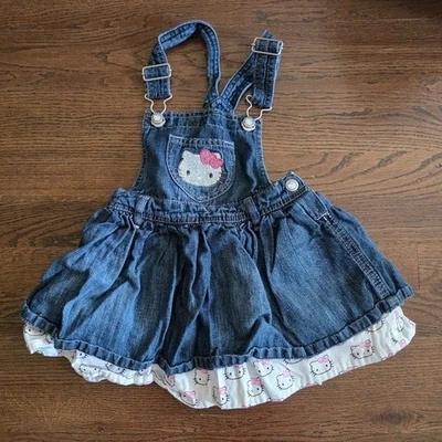 H&M 女孩 2-3 岁牛仔 Hello Kitty 整体套衫 — 第 1/4 张图片