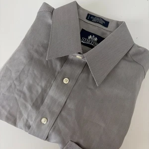 Stafford Button Down Hemd Herren 15 1/2 34 grau gestreift faltenfrei langarm - Bild 1 von 7