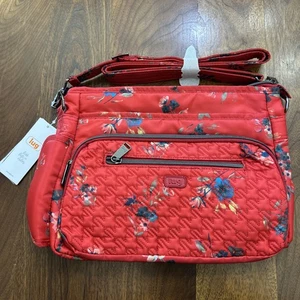 LUG NWT Shimmy SE Crossbody Bouquet RED W/Bottle Pouch, Key Holder, RFID NWT - Picture 1 of 15
