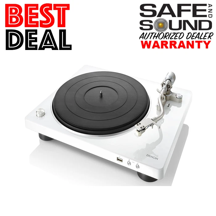 DENON DP450USB HI FI TURNTABLE WITH SPEED AUTO SENSOR + CARTRIDGE WHITE - Image 1 of 1