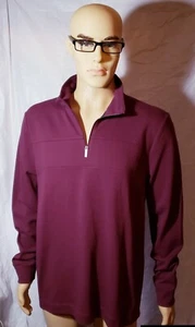 💥 Perry Ellis Herren L 1/4-Reißverschluss Pullover Fig Farbe, KOSTENLOSER VERSAND war $ 69,50 - Bild 1 von 4