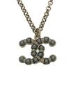 CHANEL   Necklace   Coco Mark   Rhinestone   GLD   Top Yes   Ladies   Faux Bla
