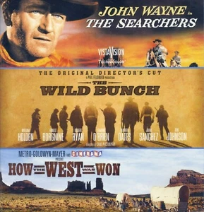 3 Western movies HOW THE WEST WAS WON, Searchers, Wild Bunch new Blu-ray J Wayne - Picture 1 of 5
