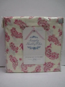 Rachel Ashwell Simply Shabby Chic Cream Pink Paisley Floral Duvet Set-Full/Queen - Picture 1 of 12