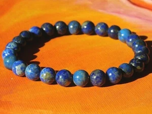 Pulsera hecha a mano con cuentas de piedras preciosas de 8 mm para hombre/dama - Lapislázuli natural. - Imagen 1 de 3