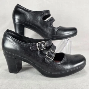 Clarks Artisan Women Size 9 Passion Double Strap Black Mary Jane Pump Heel Shoe - Picture 1 of 22