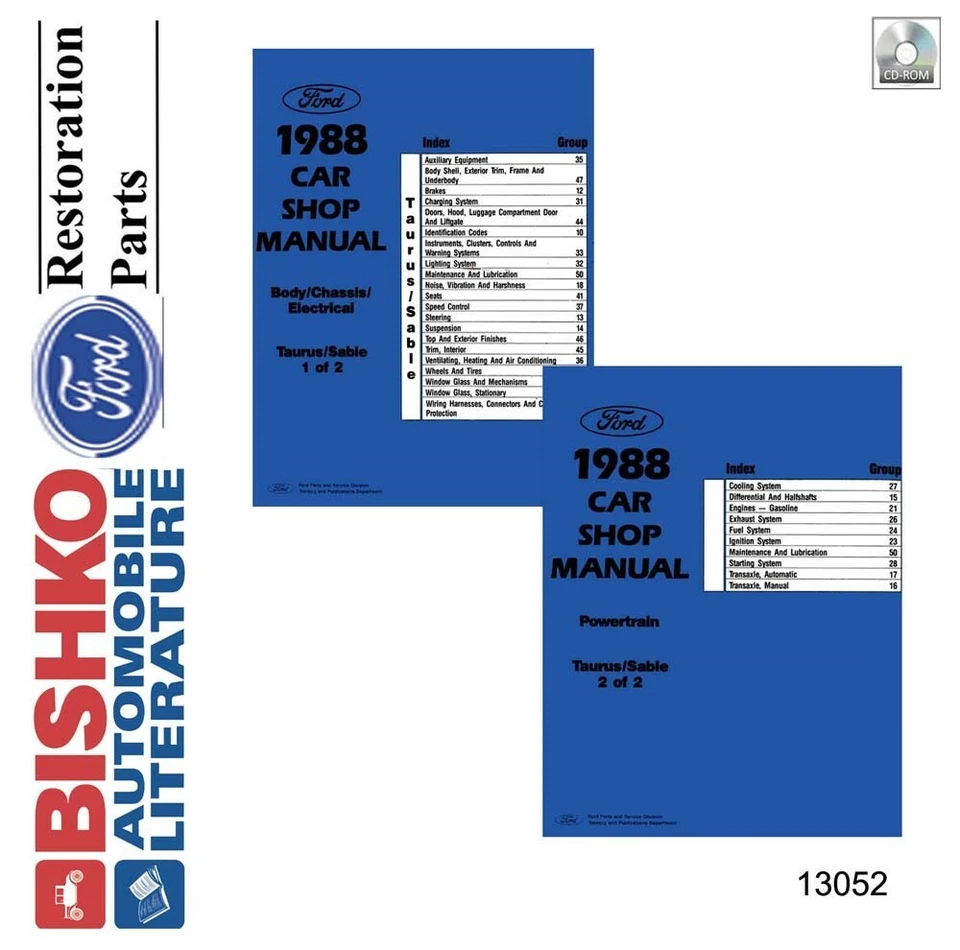 1988 Ford Taurus, Mercury Sable Shop Service Repair Manual CD - Image 1 of 1