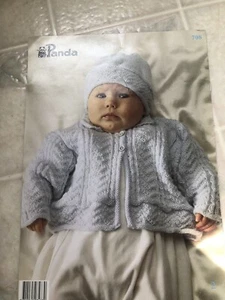 Plymouth Yarn Company Strickanleitung Baby Strickjacke Panda 4-fädig # 708 - Bild 1 von 3