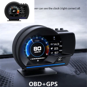 1x Auto HUD GPS Tachometer Smart Digital Instrument Alarm Zähler OBD2 Fehlercode - Bild 1 von 12