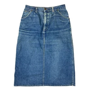 VTG 1970S WRANGLER BLUEBELL LONG DENIM SKIRT KILLER NATURAL FADES 30” SIZE 10 - Picture 1 of 9