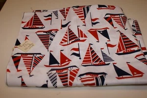Beach Sailboat Fish Nautical Summer COTTON/TWILL FABRIC  2 YDS BY 22" - Picture 1 of 3