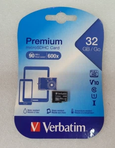 Premium Verbatim 32GB micro SDHC Card Full HD V10 camera mobile cctv tablet - Zdjęcie 1 z 2