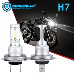 2x H7 Motorcycle LED Headlight Bulb White For Honda CBR 600rr 1000rr 2003-2017 - Picture 1 of 12