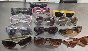 SUNGLASSES Lot 13 Used Women Sunglasses Mixed Colors Mixed Styles - Picture 1 of 14