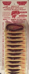 Kelly Pier Boy Special plastic worm "rubber worm" Red Swamp Berry *card of 12 - Picture 1 of 1
