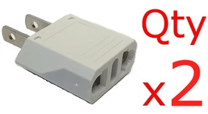 European to American Plug Adapter 2-pk- Europe Asia to US-Style converter - Picture 1 of 6