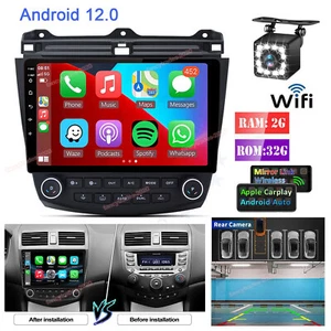 Car Radio GPS Navigation Carplay For Honda Accord 2003-2007 Android 12 Stereo BT - Picture 1 of 12