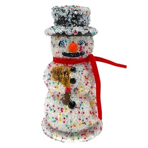 Ino Schaller Sugarbeads Confetti Snowman German Paper Mache - Picture 1 of 8