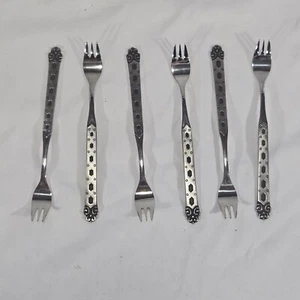 Oneida Northland San Francisco Stainless Cocktail Forks Set Of 6 Japan Vintage - Picture 1 of 8