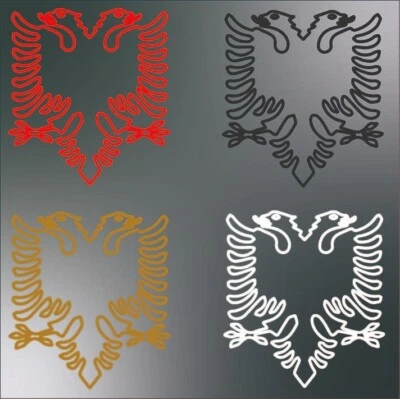 MARKENLOS Aufkleber Umriss Albanische Flagge 13 cmx 13 cm-Motorrad-Auto-Sticker-Shqiponja