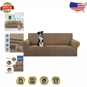 Elastic Bottom Oversized Sofa Cover 1 Piece - Machine Washable Camel Pattern - Picture 1 of 9