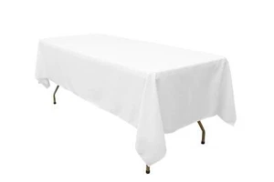 Mantel De Tela Blanco Para Mesas Rectangulares Individuales Comedores Fiestas - Picture 1 of 8