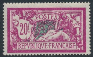 FRANCIA - 1926 20Fr rosa/verde-blu Merson, MH - Michel # 183; Scott # 132 - Foto 1 di 2