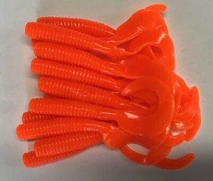 GRUB DE COLA RIZADA 8", BAJO A RAYAS, BLUES, COD, FLUKE, PIKE, MUSKY, naranja (15) - Imagen 1 de 2