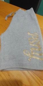 Girls Short…PS  AEROPOSTALE" Size 10 Pre-owned gray/gold print letters - Picture 1 of 6