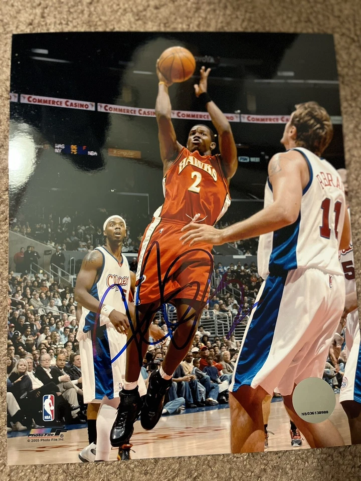 Foto 8x10 firmada autografiada por Joe Johnson de la NBA ~ Atlanta Hawks ~ ¡All Star! Foto 1 de 1