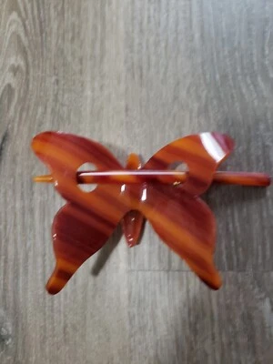 De colección Años 70 Mariposa Tortuga Pelo Palo Accesorio Bollo Soporte Hippie Updo Granola Foto 1 de 4