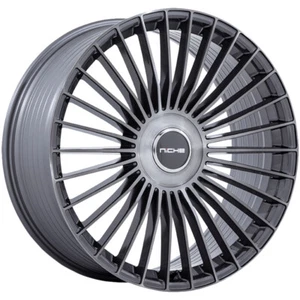 21x9 +20 F, 21x10.5 +38 R, Niche Serene 5x112,5x120 Titanium Wheels (Set of 4) - Picture 1 of 3