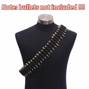 Tactical 25 Rounds Rifle Gun Ammo Cartridge Bullet Belt For .410 308 - Picture 1 of 10