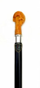 Vintage Wooden Waking Stick Bone Antique Skull Head Handle For Wooden Cane gifts - Picture 1 of 5