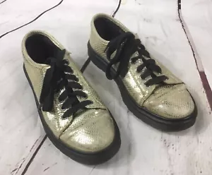 Doc Martens Gold Mini Metallic Faux Snakeskin Schnürschuh Gr. 7 Martins - Bild 1 von 7