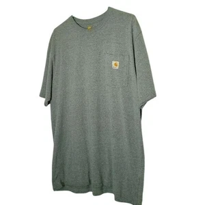 Carhartt Mens Gray Original Fit Short Sleeve Pocket T-Shirt Tall L - Picture 1 of 8