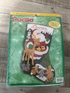 Bucilla Felt Applique #84061 Among the Animals Diagonal Stocking New - Picture 1 of 9