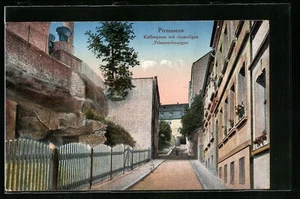 AK Pirmasens, Straßenpartie in der Kaffeegasse mit ehemaligen Felsenwohnungen  - Picture 1 of 2