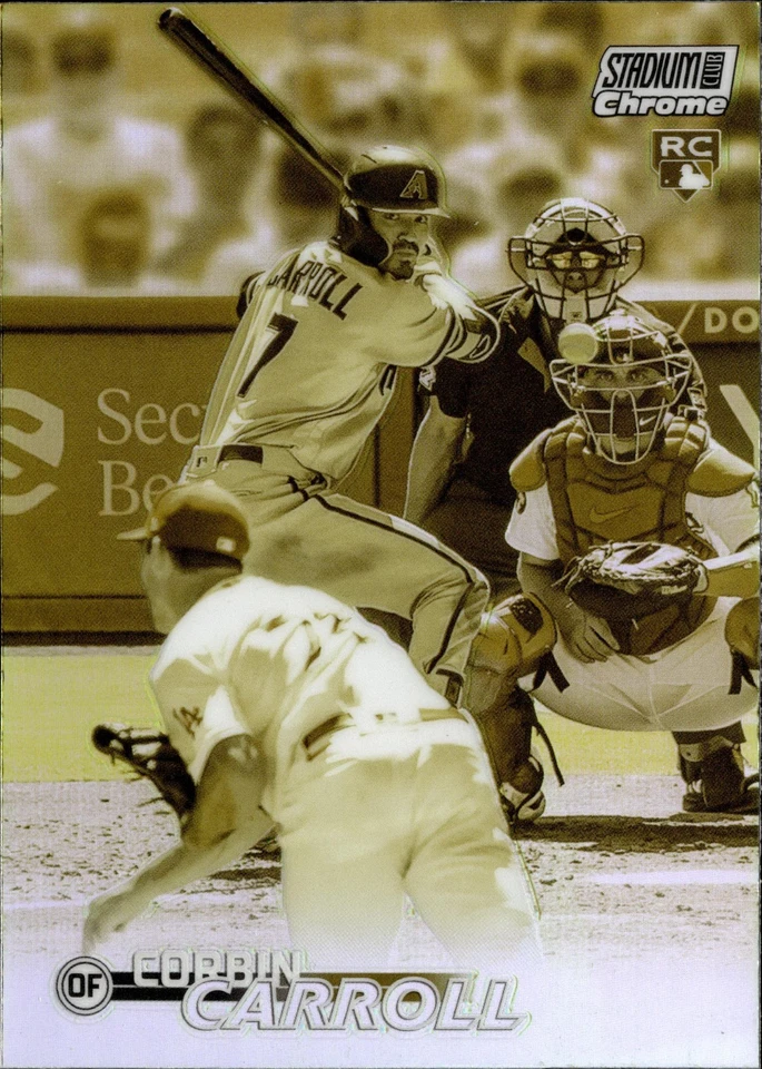 2023 Topps Stadium Club - Chrome Corbin Carroll #131 Gold Minted Refractor (RC) - Image 1 of 2