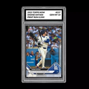 Graded 10 Shohei Ohtani - 2025 Topps Now #537 Los Angeles Dodgers Fastest 40 HR - Picture 1 of 2