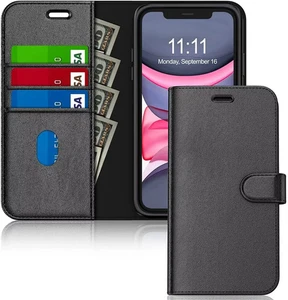 Case For iPhone 16e 15 14 13 12 11Pro X 8 7 XR SE 16 Pro Max Leather Flip Wallet - Picture 1 of 14